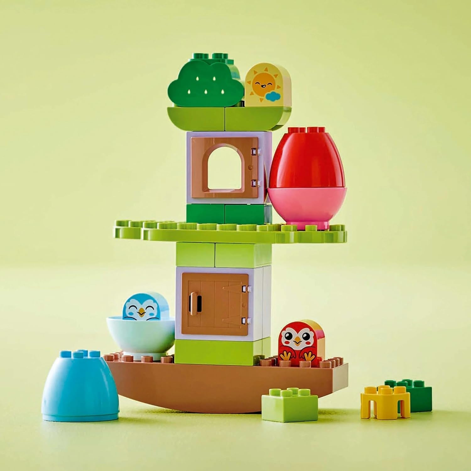 Copac LEGO DUPLO pentru echilibrare și stivuire, jucărie pentru dezvoltare, set de construcție pentru copii începând cu 18 luni, jucărie creativă pentru copii, jucărie educativă cu 2 păsări de jucărie 10440 Seturi de constructie Besuche den LEGO-Store