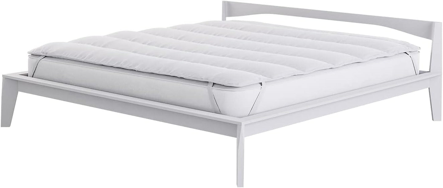 Lenjerie de pat italiană Elegant matlasat Topper, alb, dublu Plapumi si pilote Naty Shop