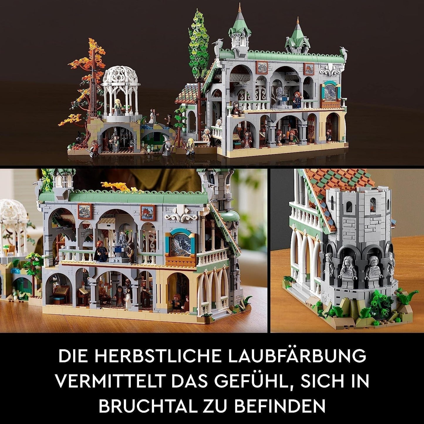 LEGO Icons The Lord Of The Rings: Rivendell - Set de colectare și afișare pentru adulți cu 15 minifigurine unice, inclusiv Gandalf, Legolas, Aragorn și Frodo, exclusiv pe Amazon - 10316 Seturi de constructie Besuche den LEGO-Store