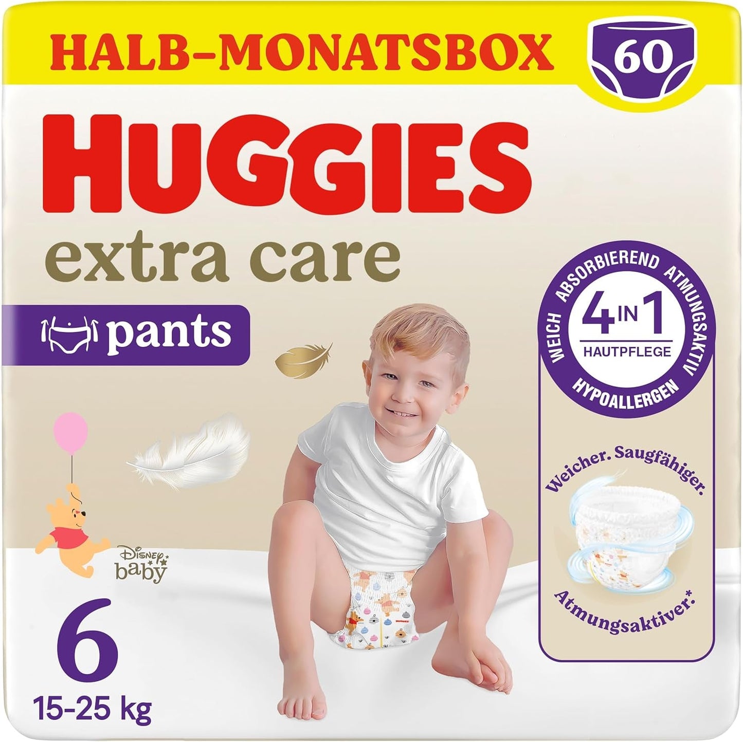 Scutece Huggies Extra Care Pants cu design Disney, mărimea 5, 68 scutece (2x34), cutie pentru jumătate de lună