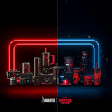 Bialetti Moka Express Stranger Things Cafetiera cu 3 căni, Buton muzical cu funcție de încărcare USB-C, Nu este potrivită pentru plite cu inducție, 3 căni (130 ml), Negru
