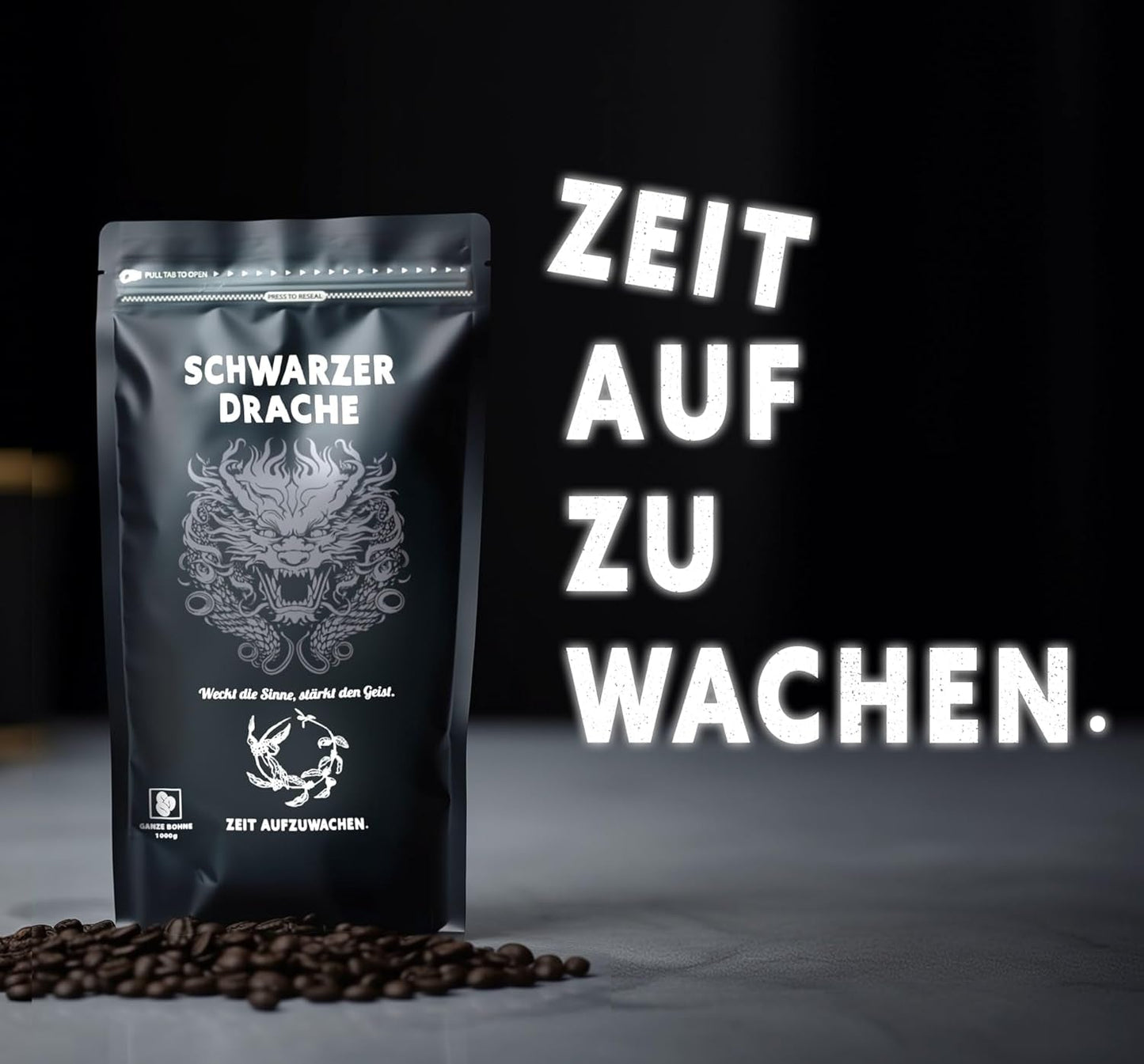 Black Dragon Espresso 100% Robusta - Boabe de cafea prăjite extra tari - Cafea foarte tare și corpolentă, cu conținut ridicat de cafeină - Espresso foarte tare