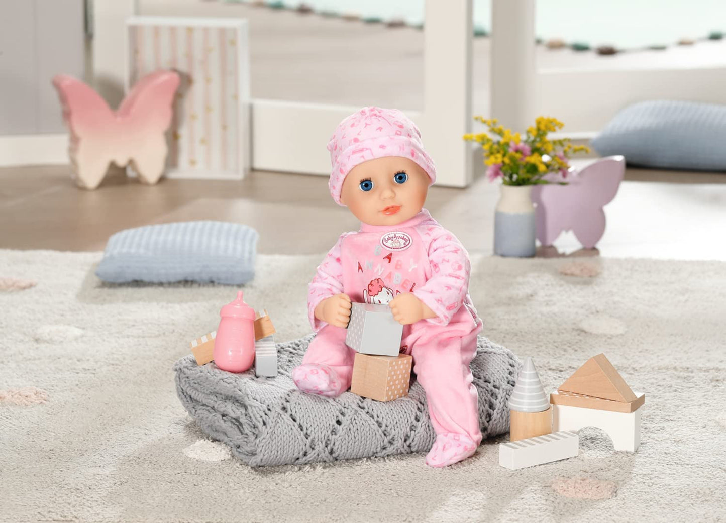 Păpușă moale Annabell Little Annabell 36cm, cu corp din pânză și ochi adormiți, 36cm, 709870 Zapf Creation