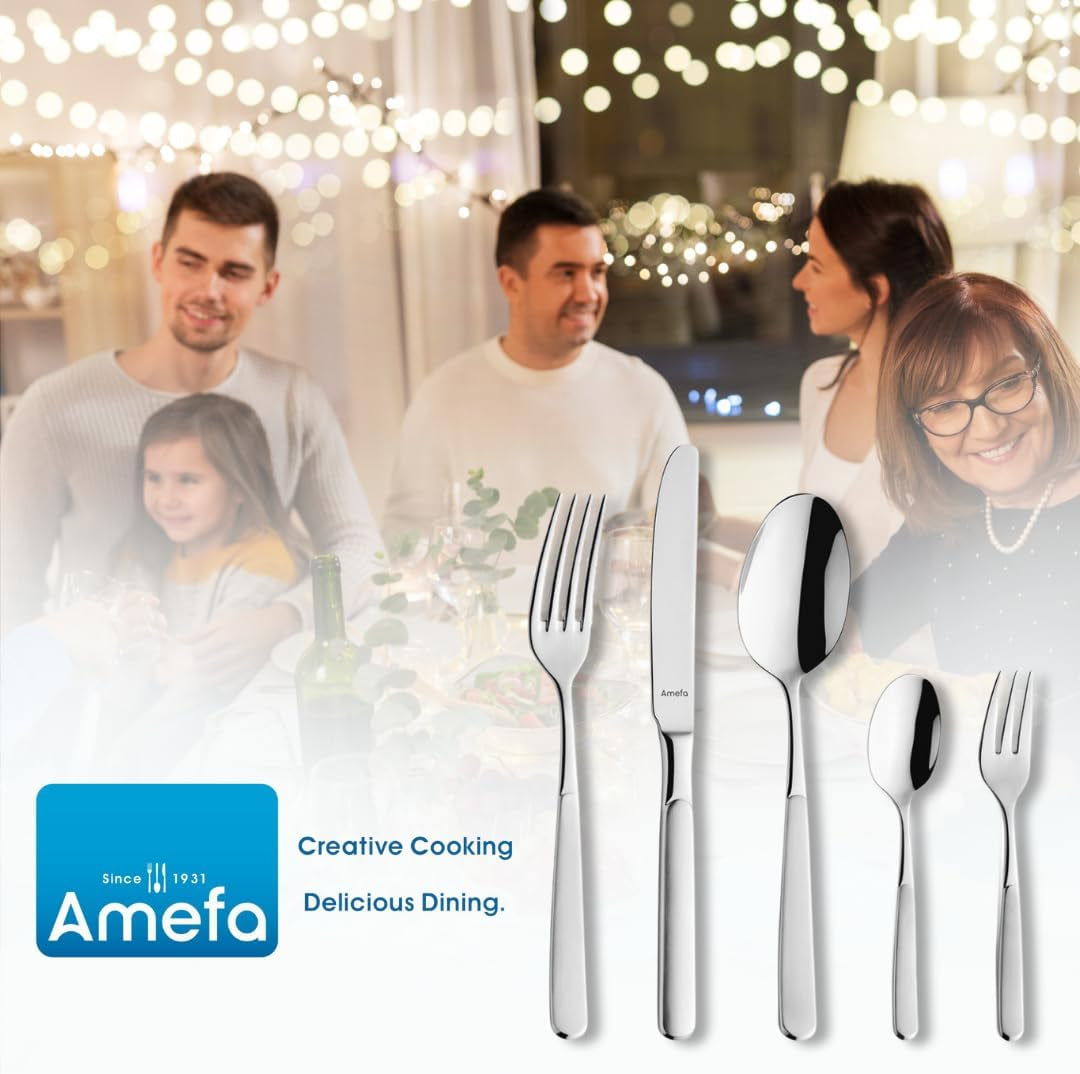Set de tacâmuri Amefa Satina în 60 părți, pentru 12 persoane, sigură Bucatarie Naty Shop