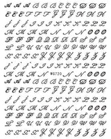 6 Blatt Nagelsticker Alte Alphabetzahlen Nagelaufkleber Selbstklebend Alte Briefe Nail Art Sticker Dekoration Nageldesign Zubehör