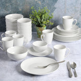 Set de veselă din porțelan Zen Buffet, serviciu pentru 6 persoane (30 piese), alb (cupe)