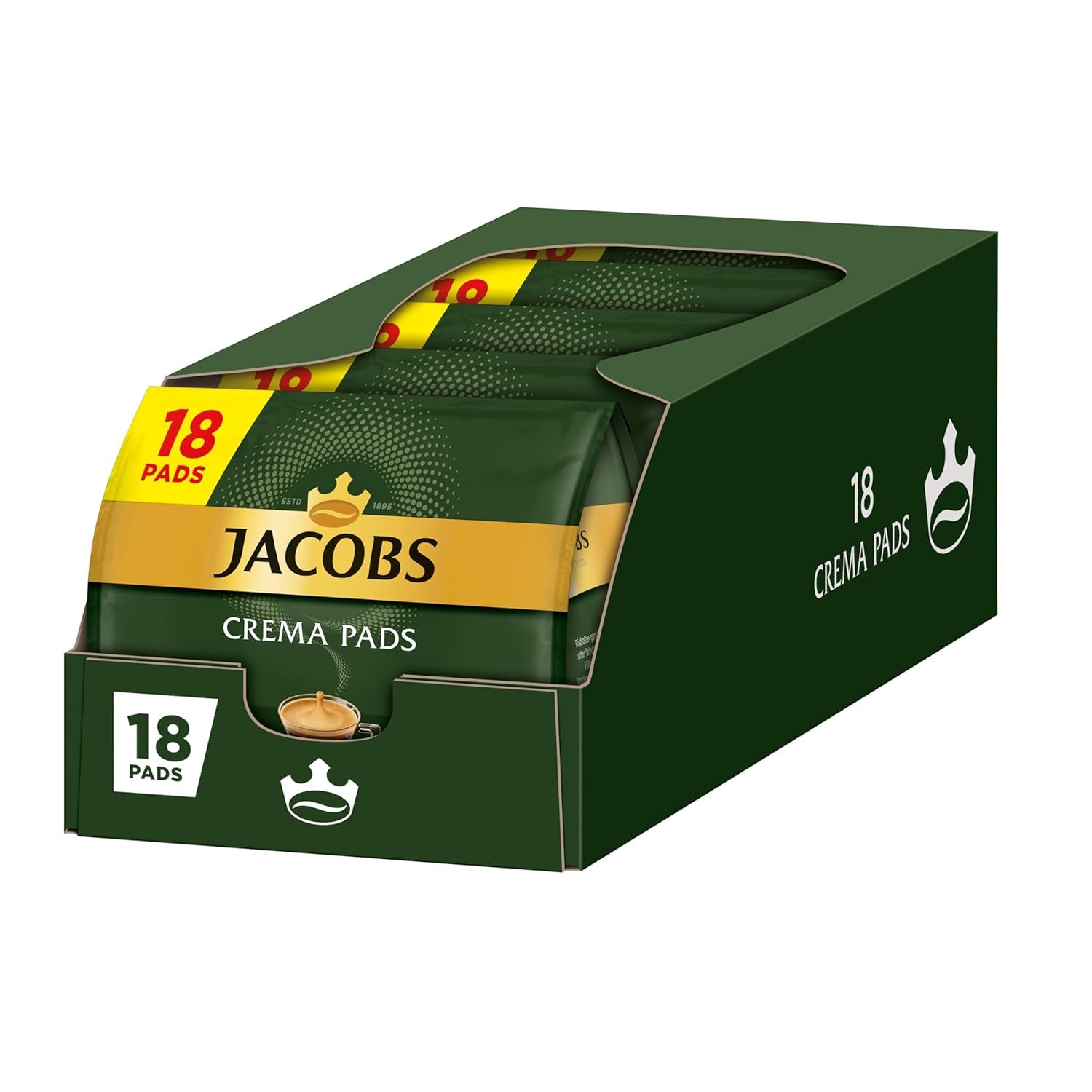 Jacobs Pads Crema, Senseo kompatible Pads, 5 x 18 Getränke, 90 Kaffeepads
