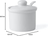 Holst Porcelain AT 216 FA1 Canister 0.17 L Butoi cu Lingură, alb, 8.5 x 8.5 x 6.5 cm