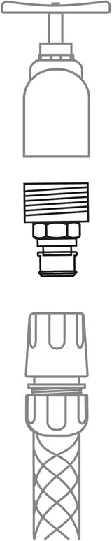 Amig - Adaptor mascul pentru conexiune robinet de 3/4 inch | Conexiune rapidă și ușoară pentru conducte de apă | Conexiune filetată | Plastic ABS și cauciuc | Gri