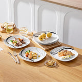 Set de farfurii din porțelan VEWEET FIONA pentru 6 persoane, Ø 24,7 cm, include farfurii pentru desert, farfurii pentru paste, farfurii pentru tort și farfurii pentru micul dejun, potrivit pentru cuptorul cu microunde și mașina de spălat vase
