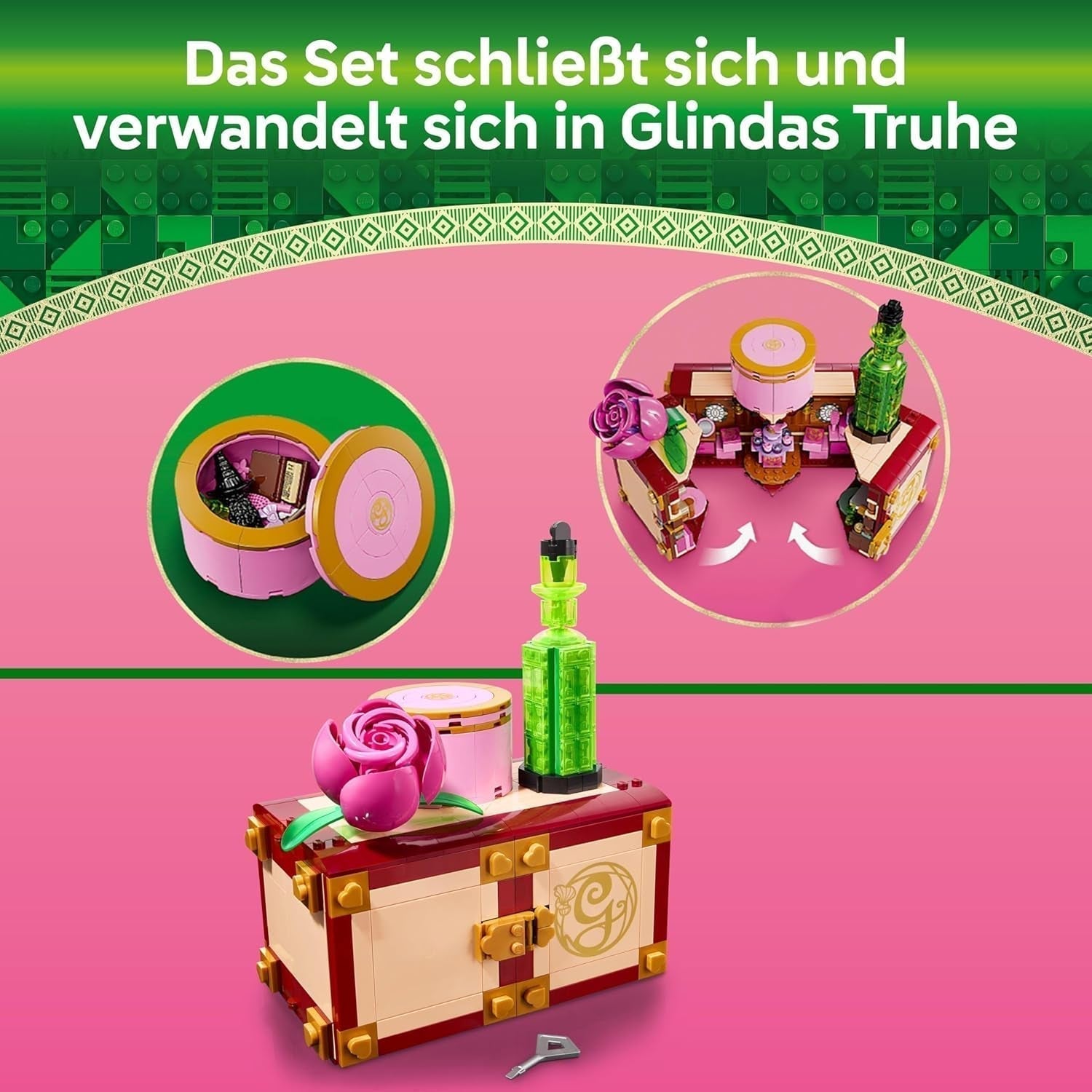 LEGO Wicked Dormitorul lui Glinda și Elphaba - Casă de păpuși cu 2 mini păpuși ale vrăjitoarelor din Oz, accesorii grozave, inclusiv flori și ținute - Jucărie creativă pentru fete peste 8 ani și fani - 75683 Seturi de constructie Besuche den LEGO-Store