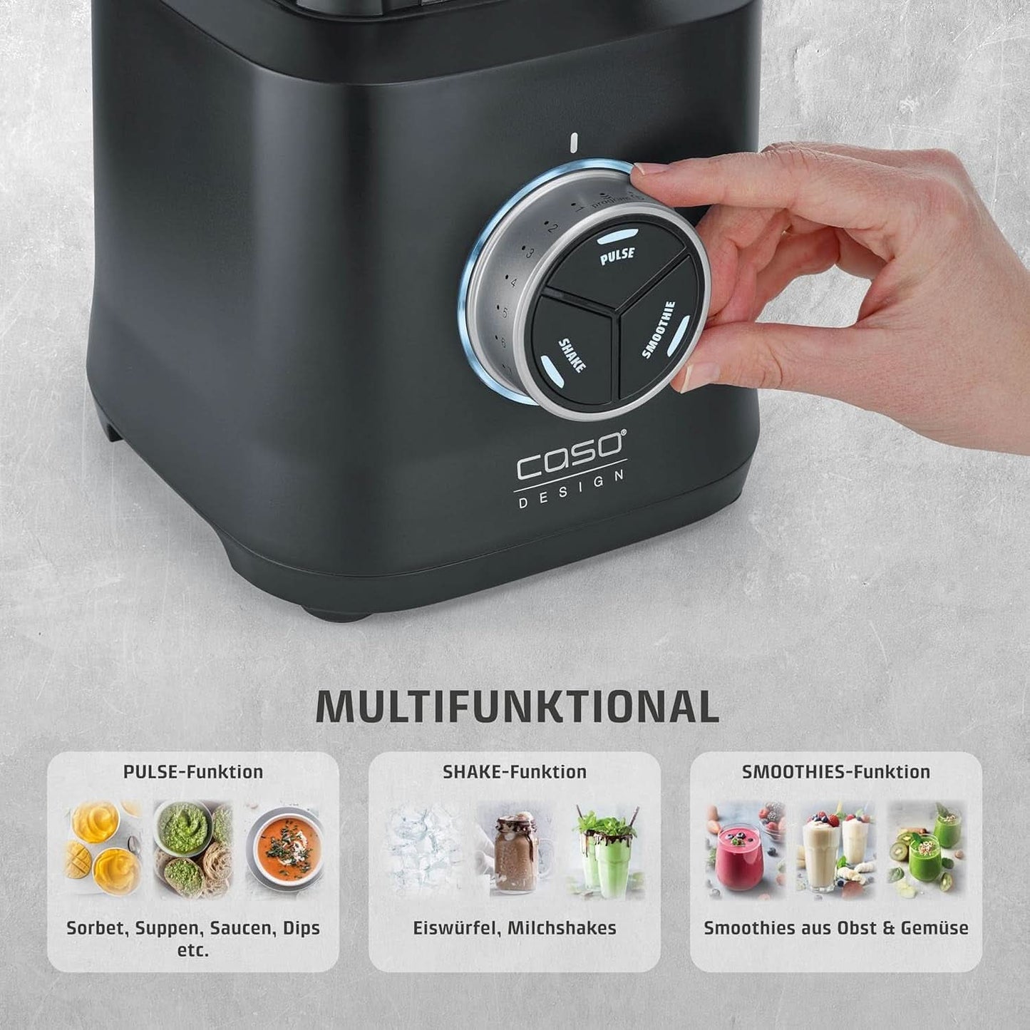 CASO Powerblender B 2000 - Profi Standmixer, 30.000 U/Min, 2000 Watt, Bruchsicherer Tritan-Mixbehälter (2 L), Bpa-Frei, Pulse-, Shake-, Smoothie-Funktion, 8-Fach Messer-System Mit Titanbeschichtung Bucatarie Naty Shop