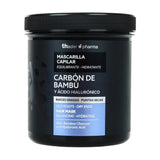 Thader Pharma Mască de păr echilibrantă cu cărbune de bambus și acid hialuronic - Ideal pentru rădăcini grase și vârfuri uscate, 700 ml Masca de par Naty Shop Titlu implicit