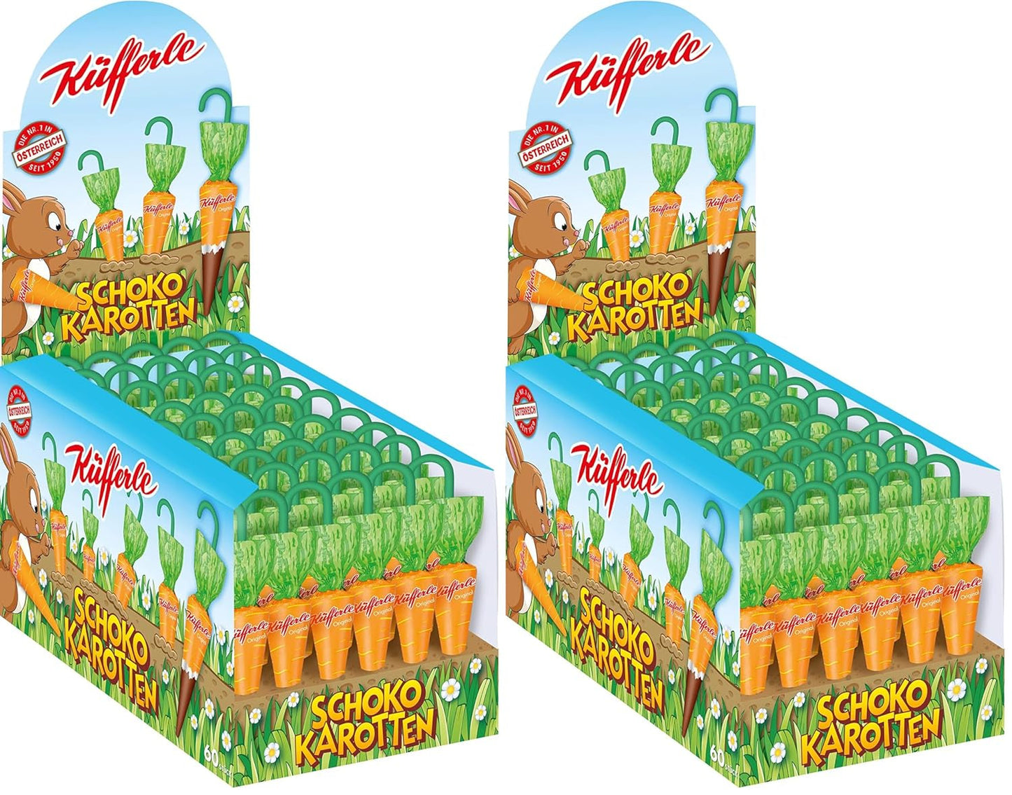 Küfferle, Morcovi cu ciocolată originală 810 g 60 buc., Ciocolată cu lapte, 1 bucată