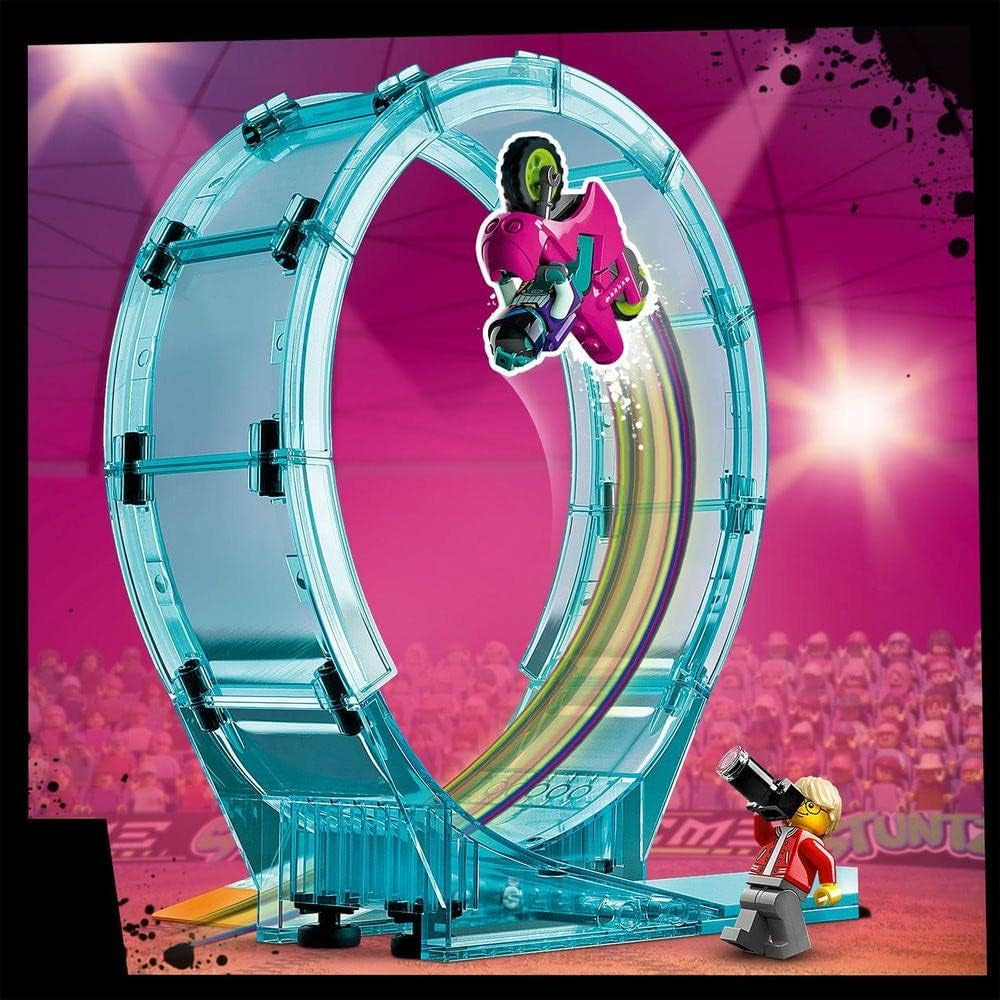 LEGO 60361 City Stuntz Ultimate Stunt Rider Challenge, cascadorii 3In1 pentru 1 sau 2 jucători, cu 2 motociclete de jucărie cu volan pentru copii, set 2023 Seturi de constructie Besuche den LEGO-Store