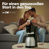 Cafetieră Clatronic® cu termos | pentru 8-10 cești de cafea | fără pierderi de temperatură | cafetieră cu filtru | 1 litru | Espressor | Cafetieră cu filtru cu termos | KA 3327 negru