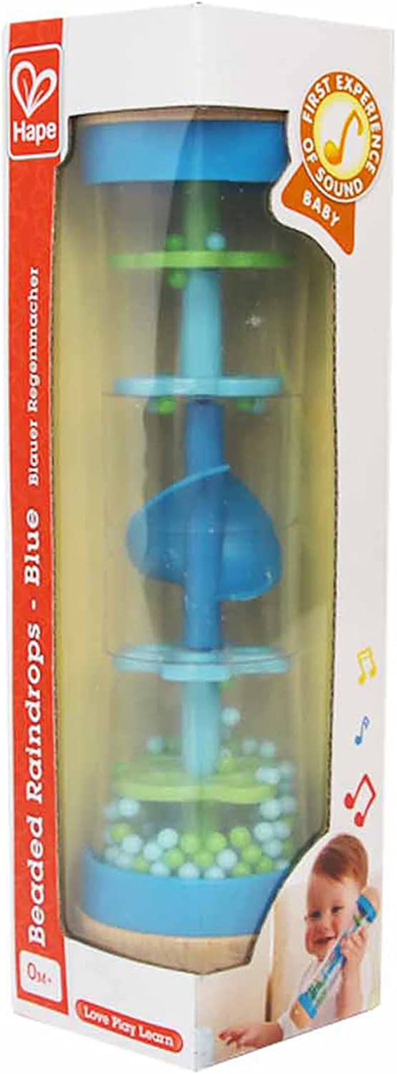 Hape rainmaker | mini jucărie muzicală cu clopoței din lemn, albastru Jucarii Bebe Naty Shop