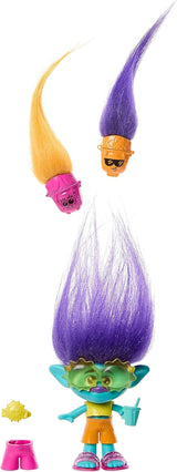 Mattel DREAMWORKS TROLLS Together Strong - Surprize păroase Poppy Queen Poppy, Viva, Branch And Guy Diamond Plush Hair, 2 Surprize păroase, Accesoriu, Pentru copii cu vârsta peste 3 ani, HNF10 Papusi Naty Shop Filială