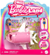 Păpușa Barbie Mini BarbieLand și seturi de vehicule de jucărie, păpușă de 3,8 cm și vehicul de jucărie emblematic cu surpriză care își schimbă culoarea, HYF40