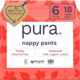 Chiloți ecologici, mărimea 7 (17 kg+), 16 bucăți, lenjerie intimă de unică folosință pentru piele sensibilă și alergică, fără parfum, extragere laterală