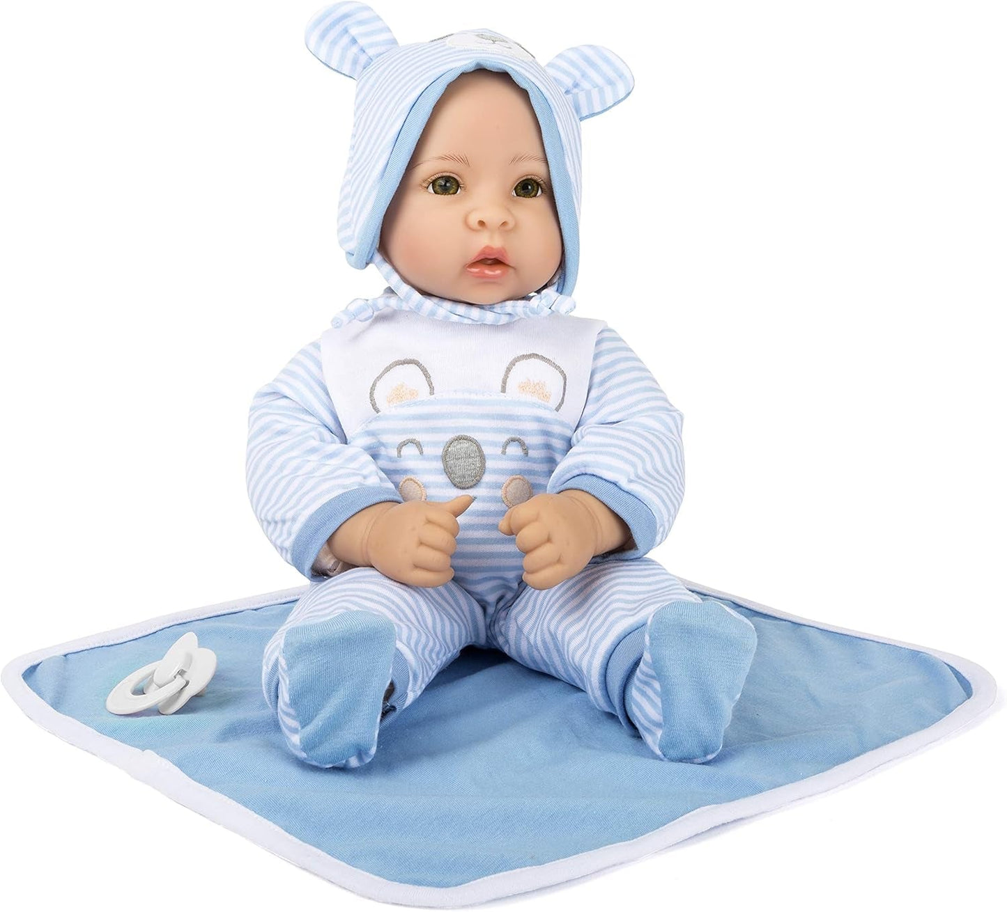 Păpușa Small Foot Lukas, inclusiv haine detașabile, suzetă și pătură moale, jucărie de rol, 11238