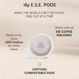 illy, Kaffee E.S.E. Pads Einzeldosis CLASSICO, 100% Arabica mit Noten von Orangenblüten und Jasmin, Sanfter Geschmack und Süßer Nachgeschmack, 1 Packung mit 18 kompostierbaren kapseln