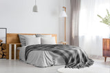 Frisco throw, Bumbac reciclat, Tradițional, Cu carouri, Pentru scaun, canapea, canapea, arunca, pătură, Antracit, 127 X 152 Cm Paturi si Cuverturi Emma Barclay