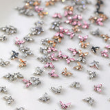 Mini fluture zirconiu unghii brelocuri Y2K alb șampanie roz stras cristal fluturi brelocuri unghii 3D fluture design unghii brelocuri fluturi unghii decorare unghii artă brelocuri accesorii unghii
