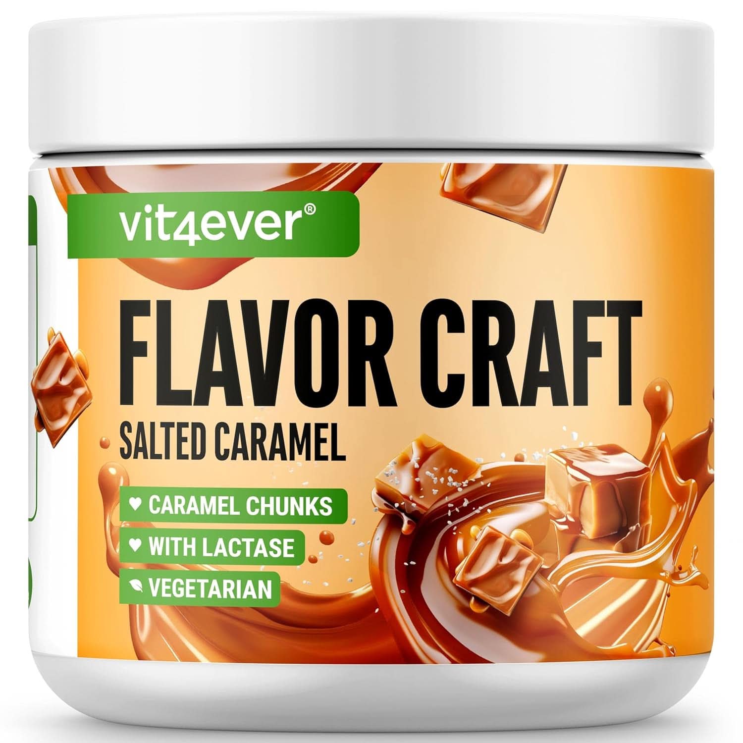 Pudră cu aromă Biscuit Chessecake cu foarte multe bucăți - 250 grame Arome Naty Shop Caramel sarat