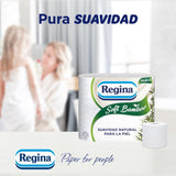 Hârtie igienică Regina Soft din bambus, 40 role, 3 straturi, 160 coli, Moliciune naturală pentru pielea ta, Hârtie igienică din fibre de bambus, Ambalaje din hârtie, Certificată Fsc