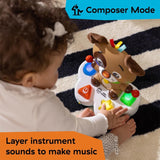 Baby Einstein, Jucărie de învățare muzicală Drum & Learn Dean - Jucărie multisenzorială pentru copii, 2 moduri de joc, culori, forme și instrumente, 50+ sunete, de la 6 luni Jucarii Bebe Naty Shop