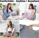 Pernă de citit pentru adulți în pat, 90x80cm (LxÎ) Spătar extra mare pentru citit cu suport detașabil pentru gât și braț de susținere, pernă de citit confortabilă pentru pat, canapea sau spătar pe podea