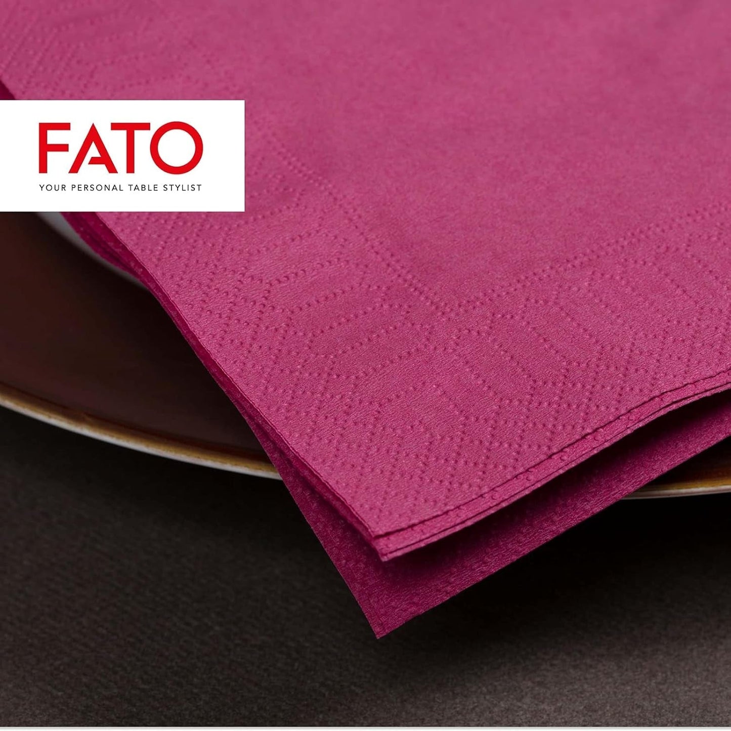 - Șervețele de hârtie de unică folosință, Ideale pentru aperitive și cocktailuri, Pachet de 100 șervețele, Dimensiune 24X24, 4 straturi, 2 straturi, Culoare Bordeaux, 100% hârtie din celuloză pură, certificat Fsc