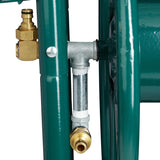 Cărucior furtun Relaxdays, până la 90 m, 4 anvelope pneumatice, cuplaj clic, rolă metalică pentru furtun, distribuitor furtun cu coș, verde