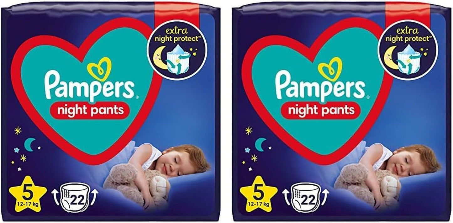 Scutece Night Pants (Versiunea veche), mărimea 5, 22 bucăți, 12 kg-17 kg (Pachet de 2)