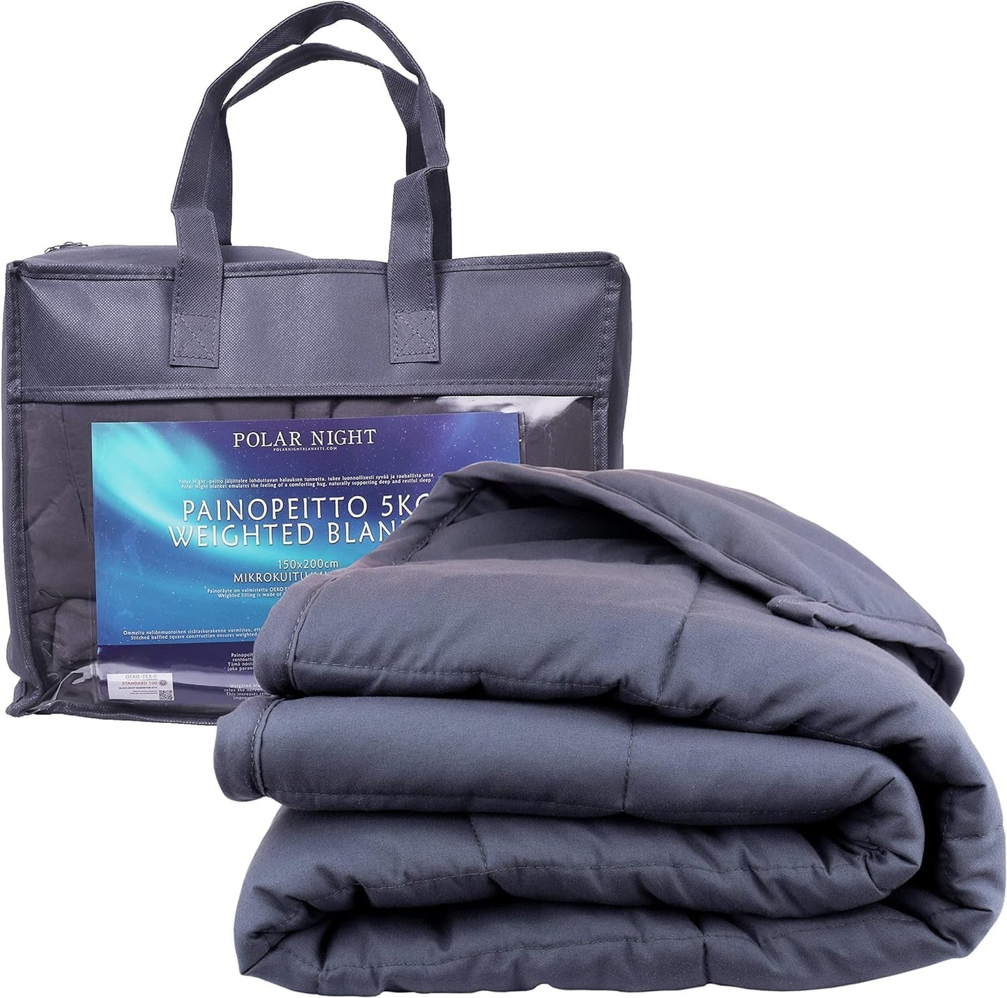 Polar Night pătură ponderată pentru adulți 150 X 200 Cm, 9 Kg - Pătură ponderată pentru somn profund, pătură grea, pătură de terapie din 100% microfibră, pătură relaxantă Oeko-Tex® 100 Standard plapumă Paturi si Cuverturi Polar Night 155 X 220 Cm 13,0 kilograme