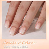 Set unghii false - 240 bucăți unghii scurte și pătrate, model gel moale, gradient alb nud, unghii false artificiale naturale pentru lipire, pentru femei DIY (gradient nud, 240X)