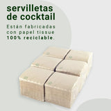 - 600 bucăți de șervețele de cocktail marca Bio-Eco - Culoare Naturală - 100% Reciclabile - Micropoint - 10 X 10 Cm (Pliate) Și 20 X 20 Cm (Nepliate)
