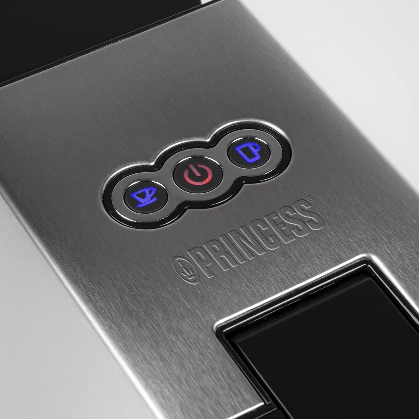 Espressor multicapsule Princess 5 în 1 – Compatibil cu Nespresso, Dolce Gusto, Lavazza a Modo Mio și ESE Pads, capacitate 0,8 l, 1450 W, argintiu, negru