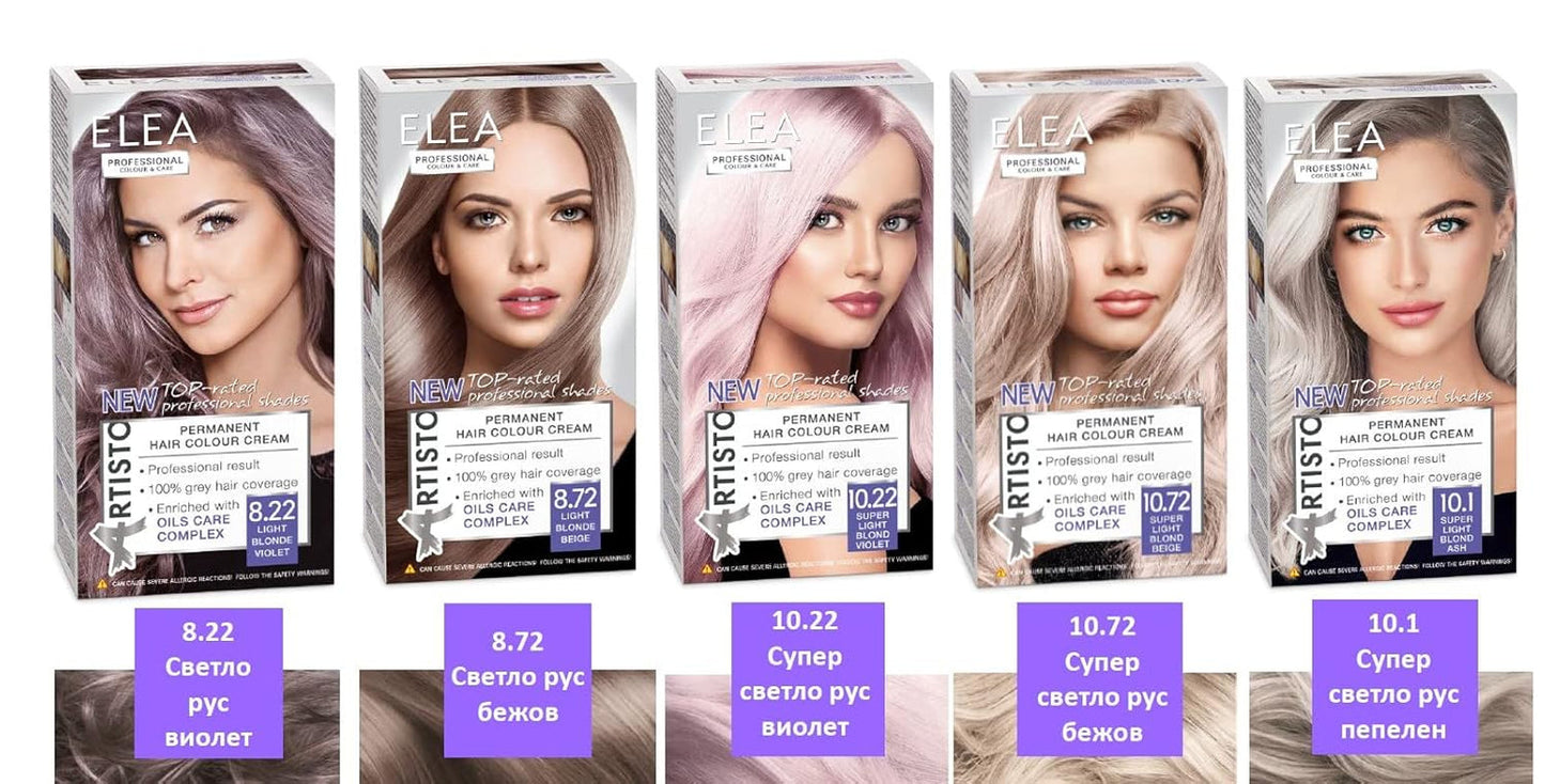 Culoarea permanentă a părului Color & Care 120ml, rezultat profesional, acoperirea părului gri, îmbogățită cu complexe de îngrijire a uleiurilor-Culoarea părului de lungă durată (10.1 Super blond deschis cenușă) Vopsea pentru par Naty Shop