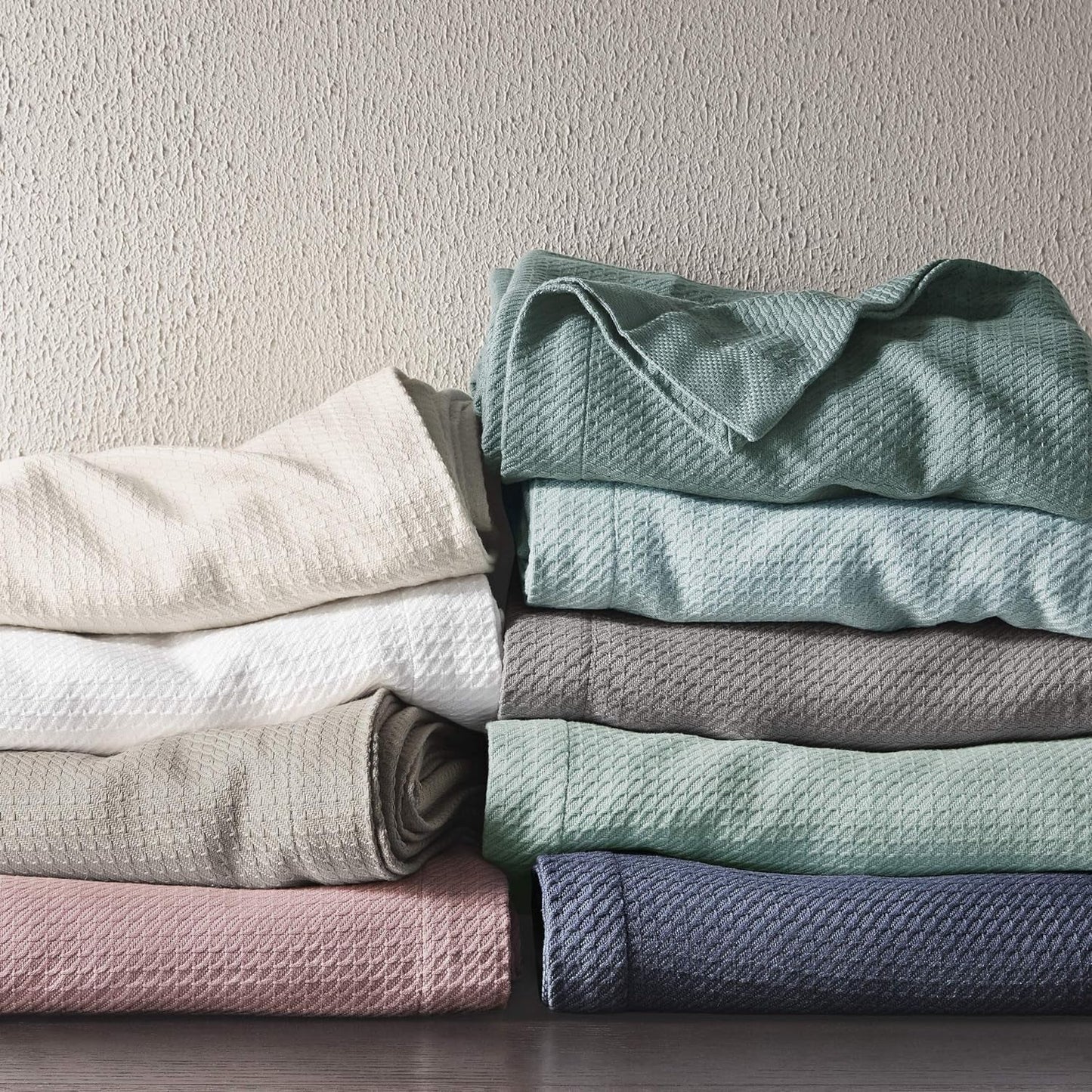 Madison Park 100% bumbac egiptean, respirabil, pătură confortabilă, tricotat premium, sezon de lux, acoperire ușoară pentru pat, canapea și canapea, pat Full/Queensize, Rose Plapumi si pilote Naty Shop