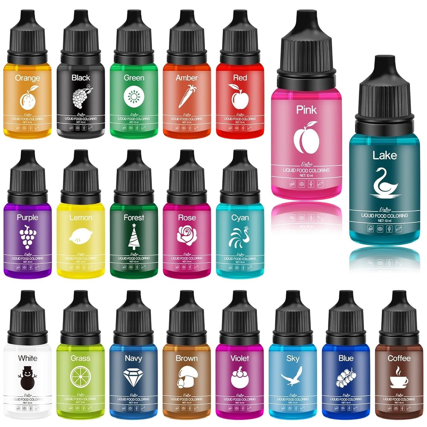 Coloranti alimentari lichizi, concentrati, pentru prajituri Naty Shop 20 x 10 ml