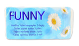 Hârtie igienică Funny AG-014, 3 straturi, 250 de coli, 9,5 cm x 11 cm, albă, pachet unic de 8 role