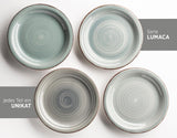 MÄSER 931612 Bel Tempo II set de veselă vintage pentru 6 persoane, 30 de piese, serviciu combinat din ceramică pictată manual în albastru, gresie, albastru fumuriu