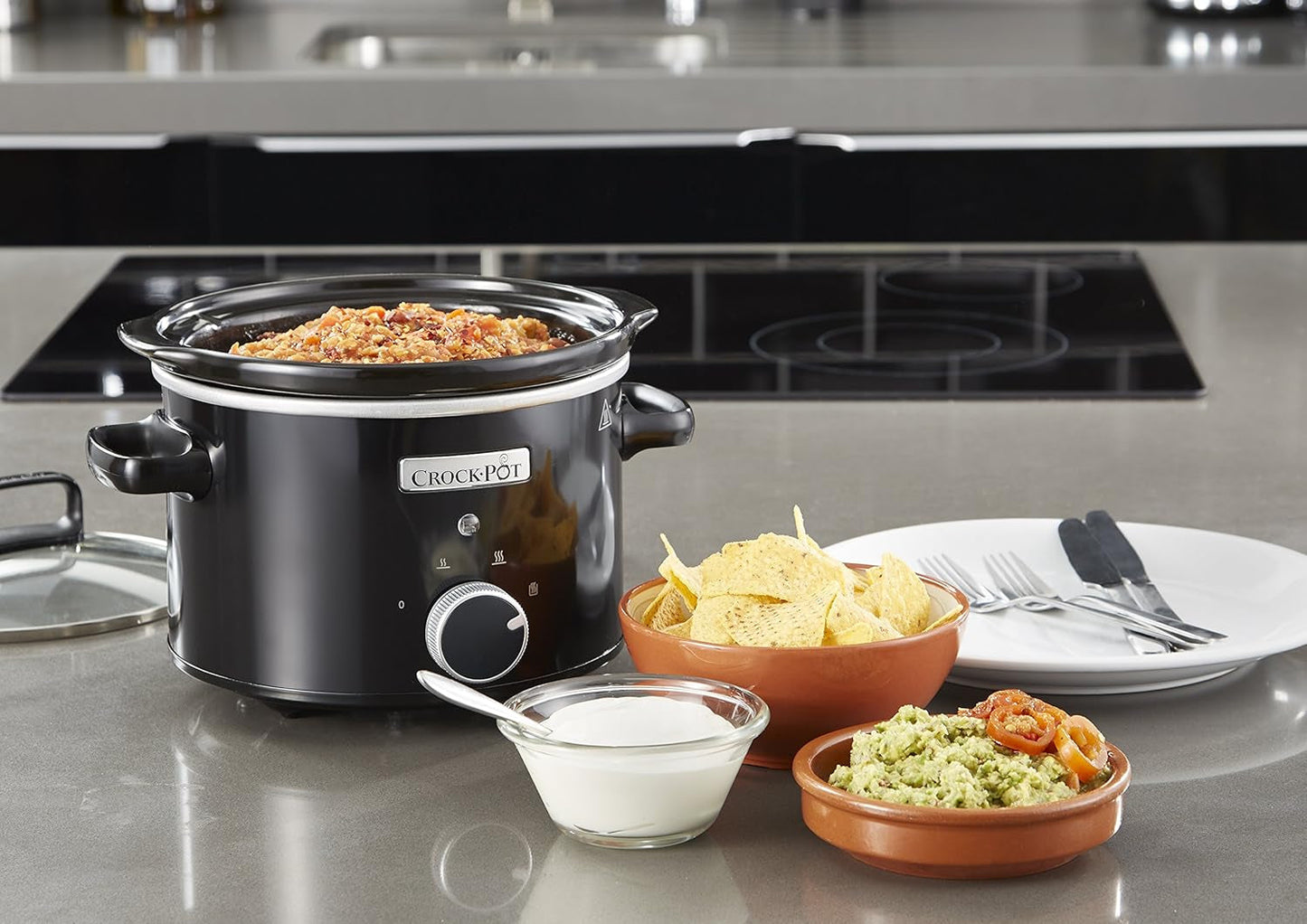 Slow cooker Crockpot, bol ceramic detașabil, ușor de curățat, 2,4 litri (1-2 persoane) Slow Cooker Naty Shop