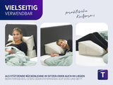 Pernă confortabilă Traumnacht Cozy Back, pernă de citit, 70 x 40 cm bej, husă detașabilă și lavabilă din 100% poliester, buzunar lateral practic, certificată Oeko-Tex, produsă conform standardelor germane de calitate