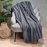 Cuvertură de pat HOMLA Noah 220 X 240 Cm - cuvertură de pat canapea aruncare confortabilă pătură cuvertură - pufos și moale - poliester gri Paturi si Cuverturi Besuche den HOMLA-Store