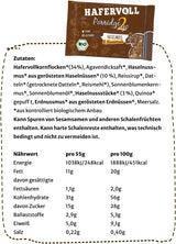 Hafervoll Porridge2go Unt de alune și nuci, 13 batoane x 55g - Vegan, Organic, Fără gluten, Gustare fără zahăr adăugat, cu ovăz, curmale și bomboane de quinoa