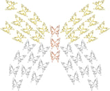80 de bucăți de pandantive pentru unghii fluture 3D, din aliaj, formă de fluture, auriu, argintiu, strălucitoare, decorațiuni pentru unghii, accesorii pentru bijuterii pentru unghii, manichiură DIY pentru femei