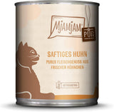 MjAMjAM - Hrană umedă premium pentru pisici - plăcere pură cu carne - pui suculent, pachet de 6 (6 x 800 g), fără cereale cu extra carne